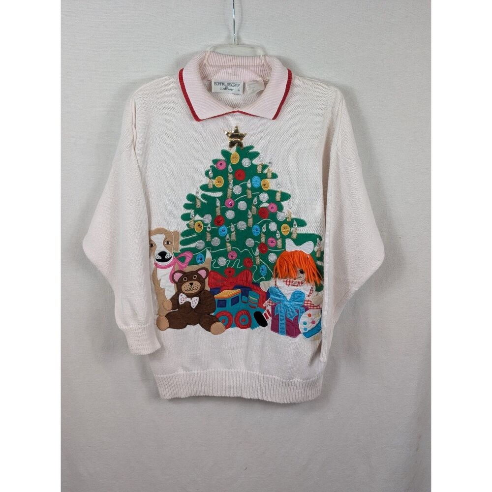 Vintage Bonnie Boerer & Company Collard Christmas Sweater Women's Size Small